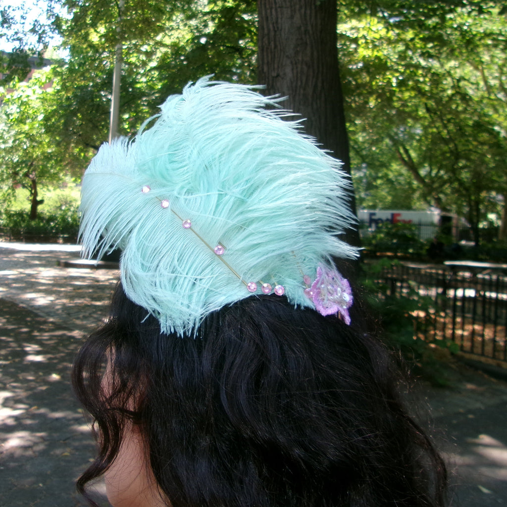 Teal Feather Comb