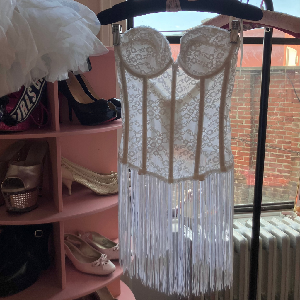 White Fringe Corset