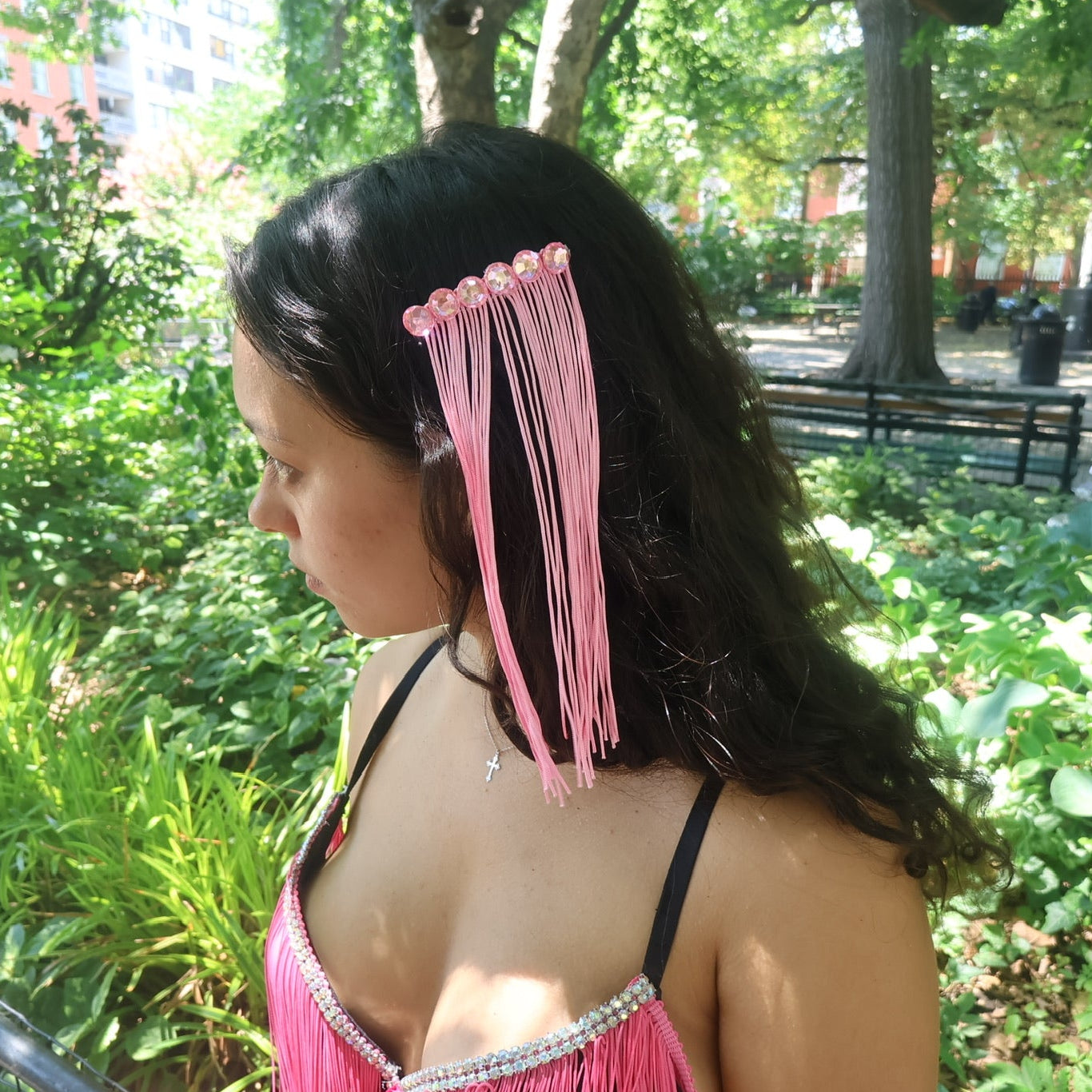 Pink Fringe Comb